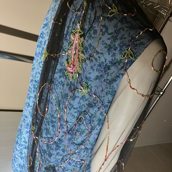 MaggiB Sheer Beaded Floral Paisley Scarf - Picture 7 of 9